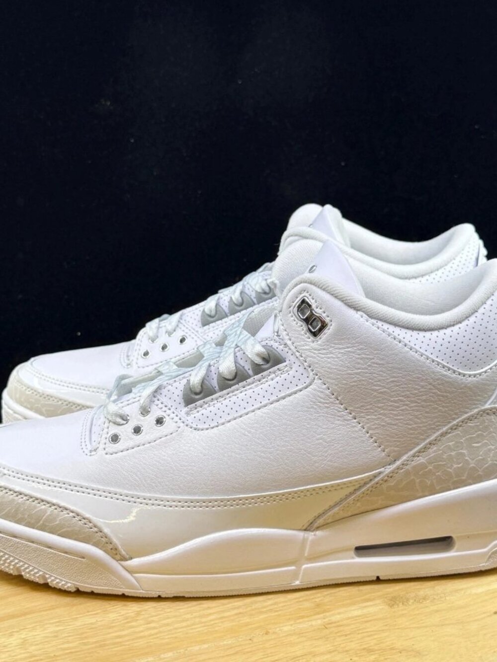 Nike Air Jordan 3 Retro Pure Money White Metallic Silver Mens Size 8 CT8532-111